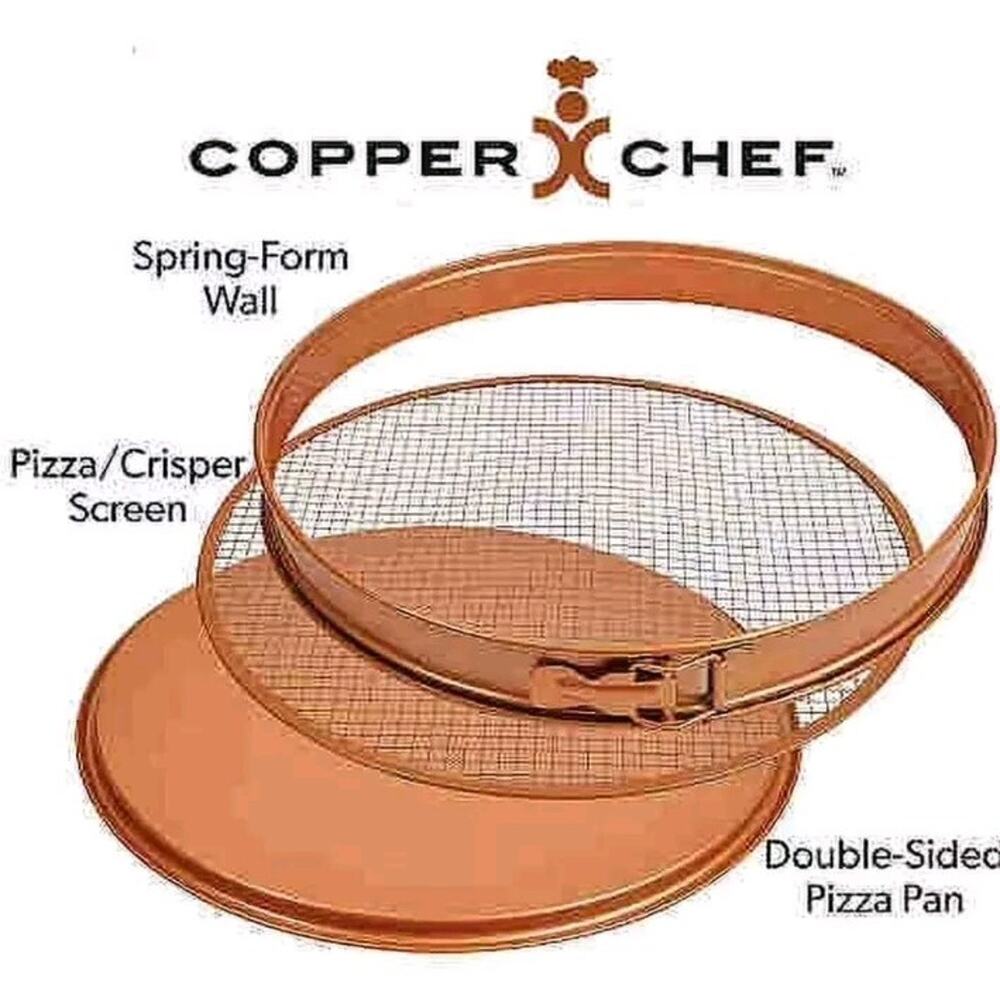Pizza Pan- Copper Chef Perfect Pizza & Crisper Pan 15" Non- Stick Cookware E73